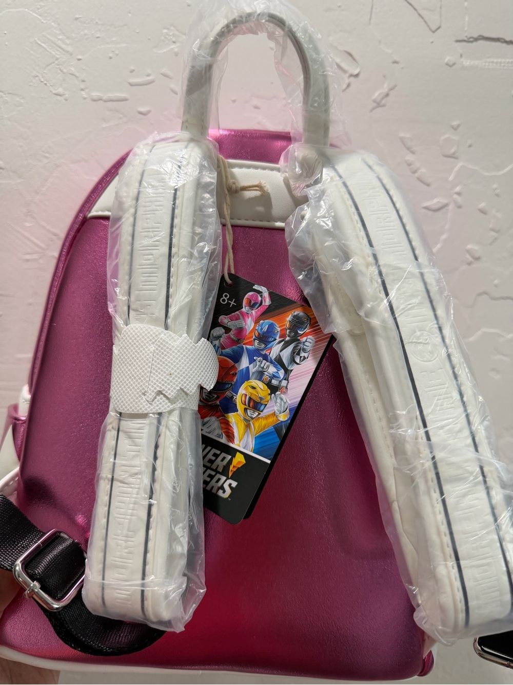 Loungefly Pink Power Rangers Metallic Mini Backpack - Picture 5 of 5